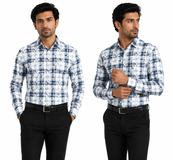 Blue Sauare Printed